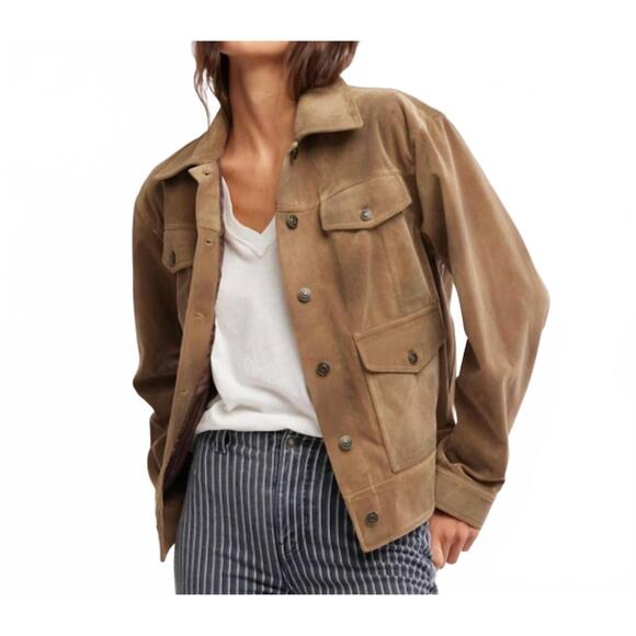 NEW FREE PEOPLE night ranch vegan jacket in antique bronze - Picture 1 of 4